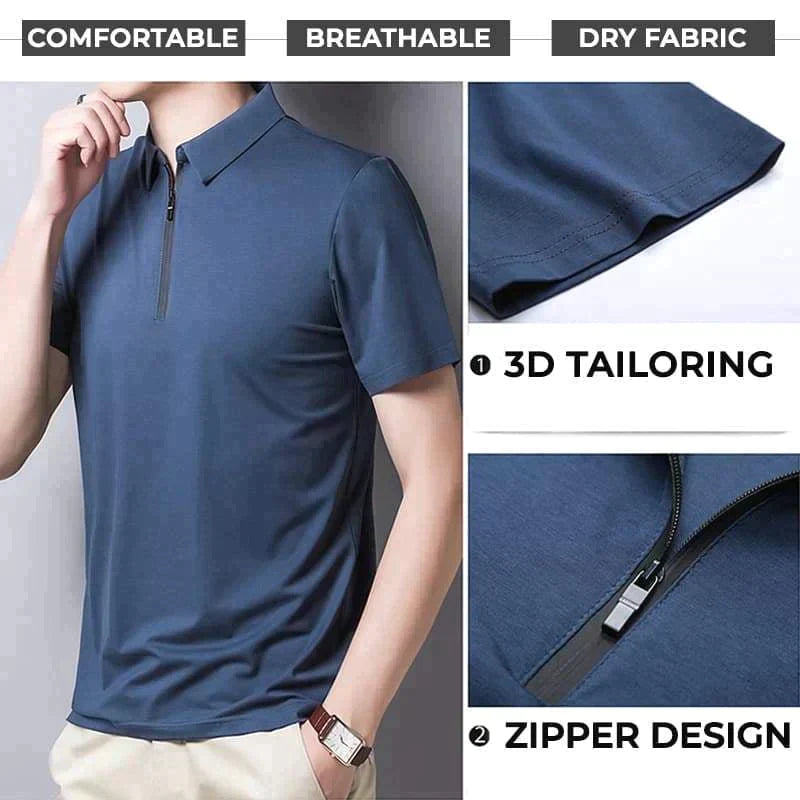 Fashion Men's Ice Silk Short Sleeve Shirt