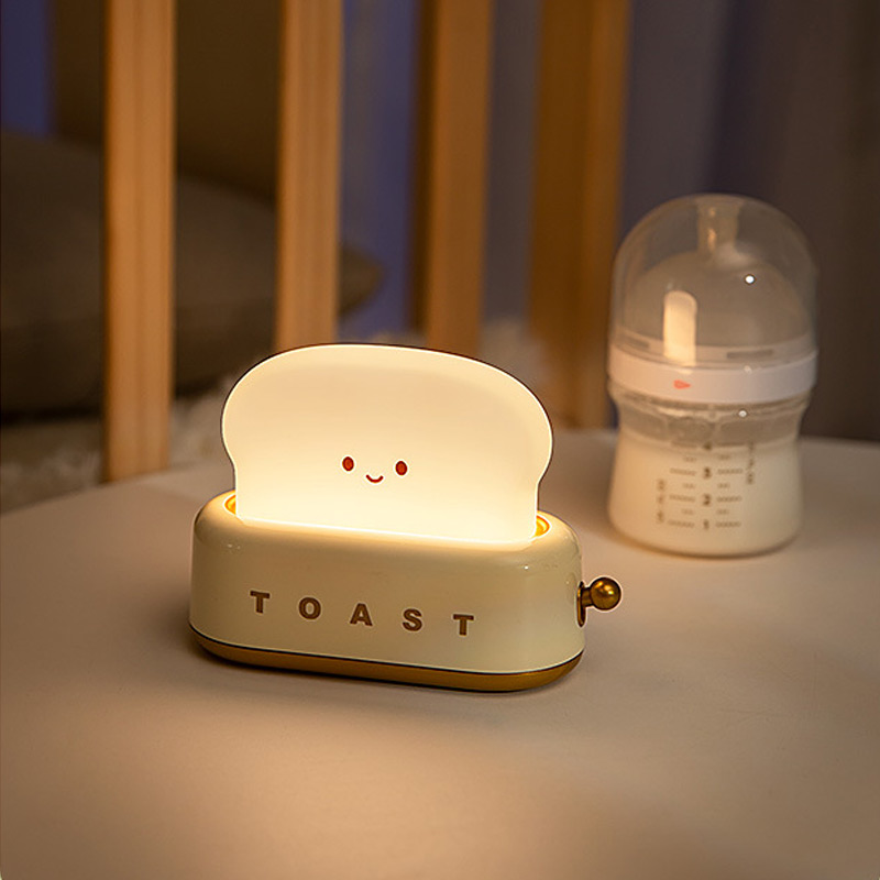 Cute Desk Decor Toaster Night Lamp