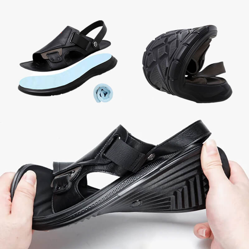 Men's micro fiber leather sandals