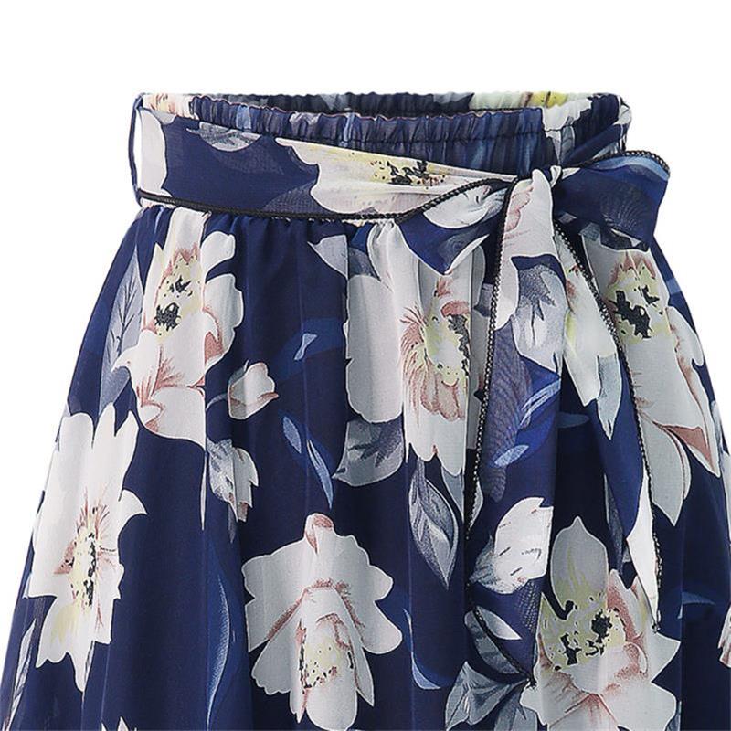 Women's Elegant Floral Chiffon Skirt