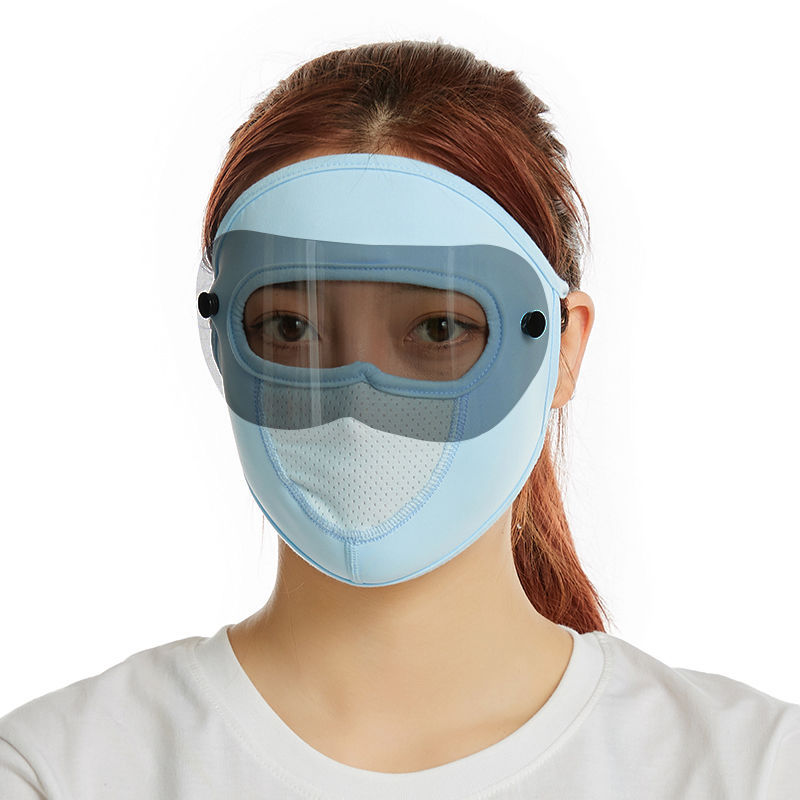 Breathable Ice Silk Sunscreen Long Neck Full Face Mask