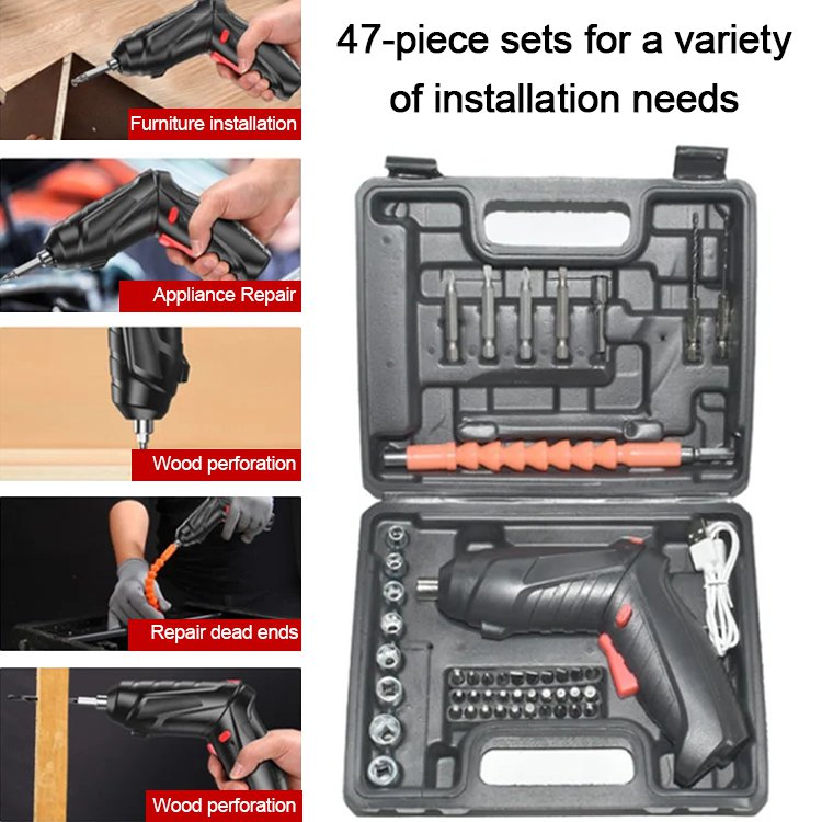 Lightweight Durable Electric Screwdriver 47 Pieces Set