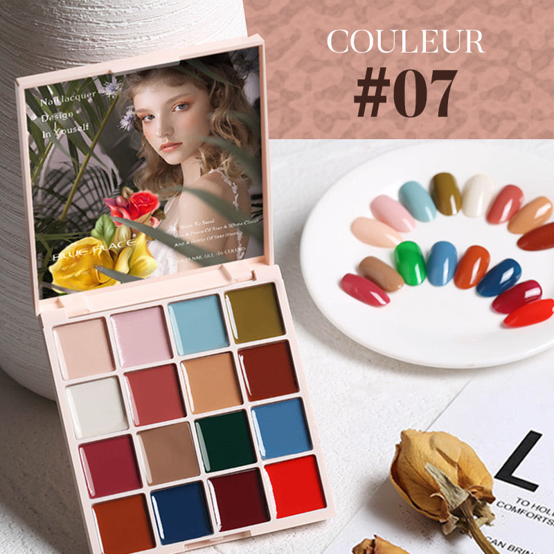 Plateau de vernis à ongles 16 couleurs【Offrir un stylo de luminothérapie à tête ronde】