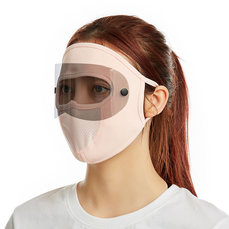 Breathable Ice Silk Sunscreen Long Neck Full Face Mask