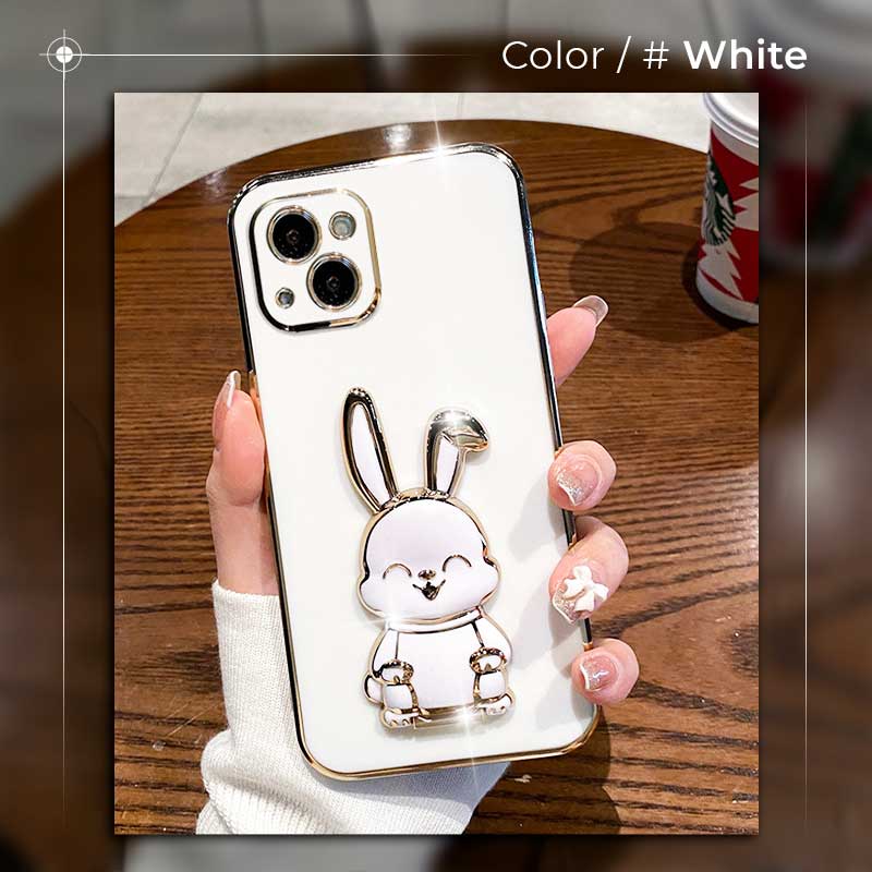 Creative Rabbit Bracket Hairball Case Cover For iPhone（50% OFF）