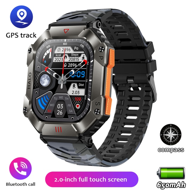 Men Smart Watch For Android IOS Fitness Watches Ip68 Waterproof Military Healthy Monitor AI Voice Bluetooth Call Smartwatch 2023