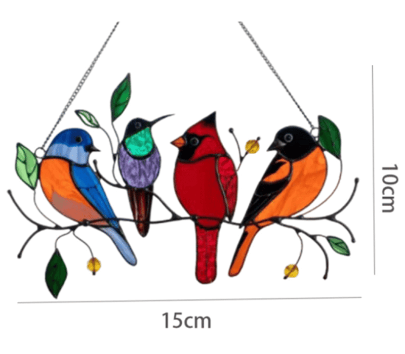 The Best Gift-Birds Stained  Window  Panel Hangings