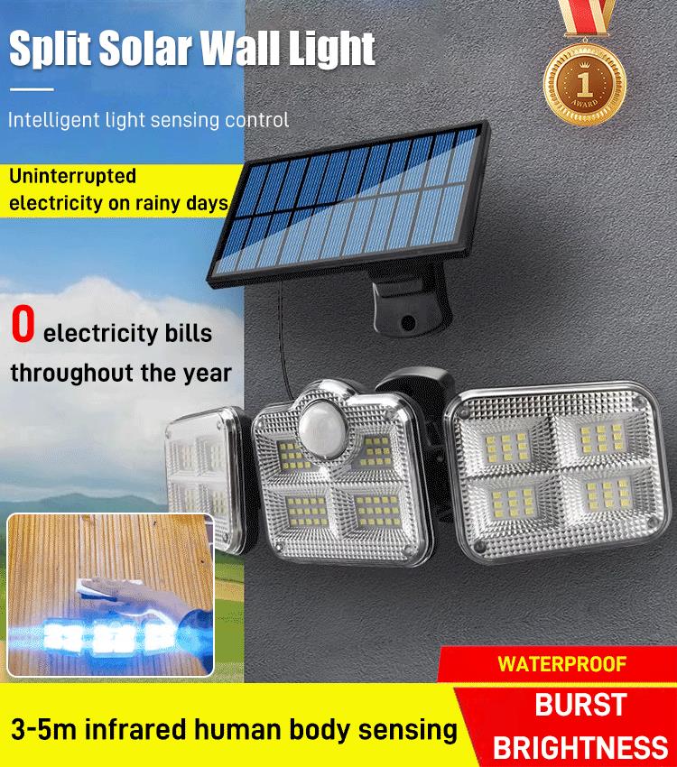 🔥Aplique solar de inducción LED de tres cabezales