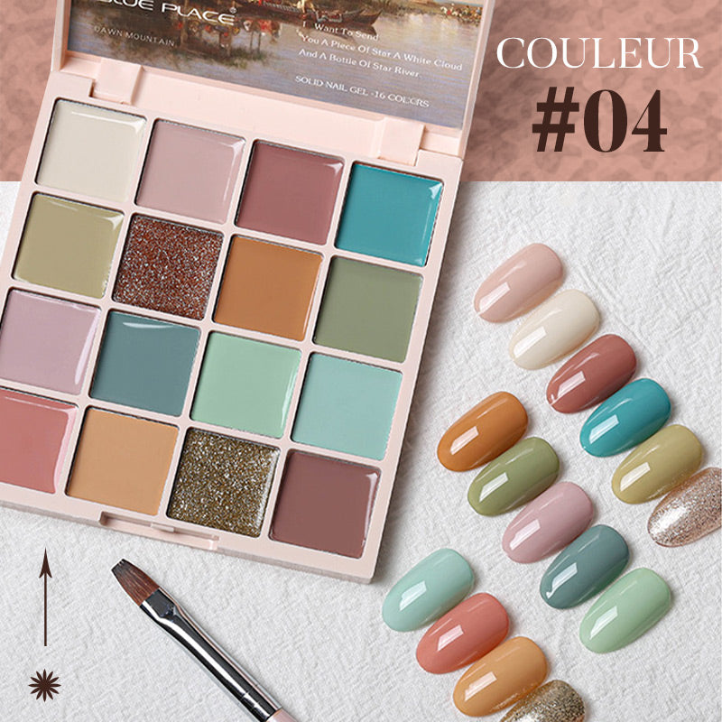 Plateau de vernis à ongles 16 couleurs【Offrir un stylo de luminothérapie à tête ronde】