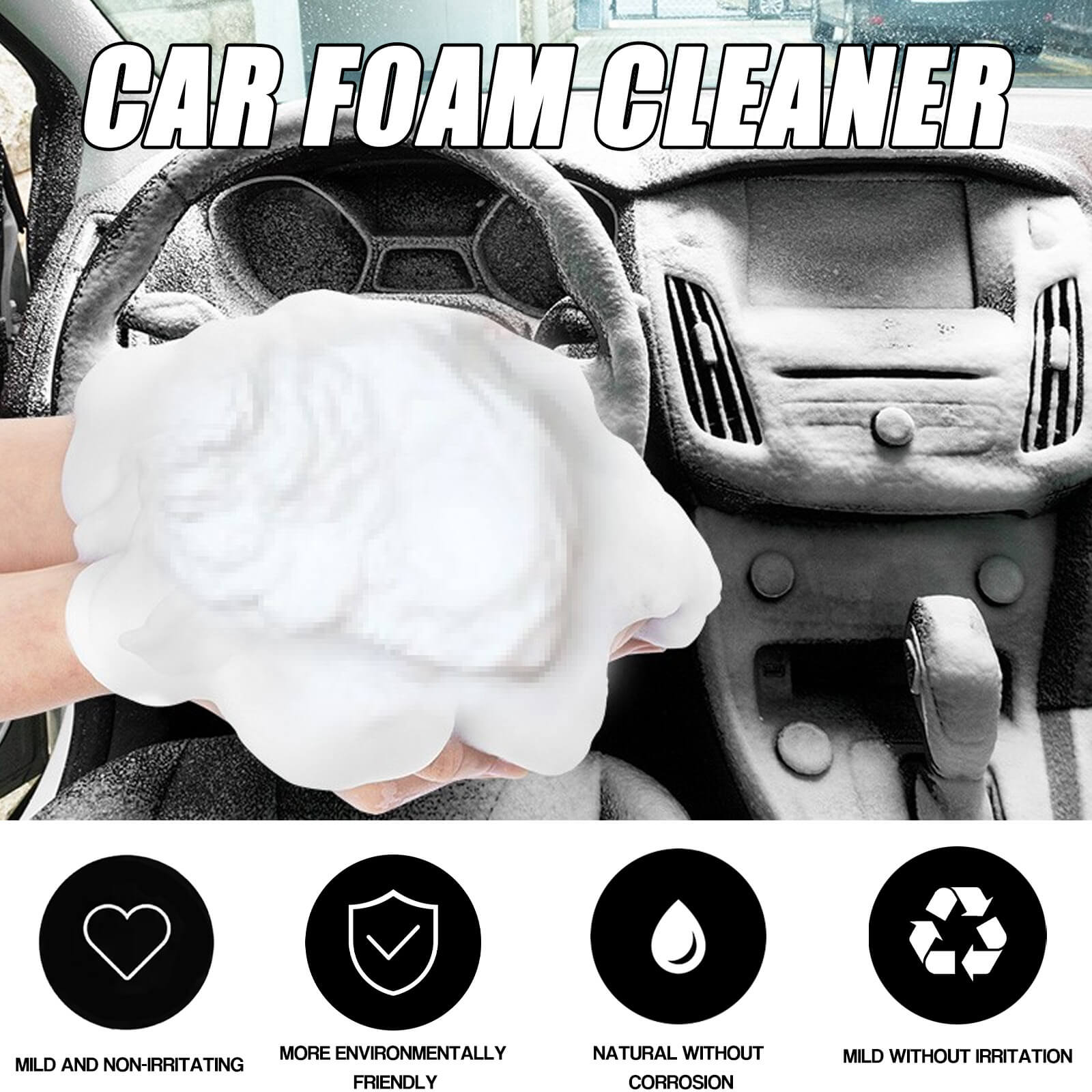 Car interior foam refinisher cleaner 