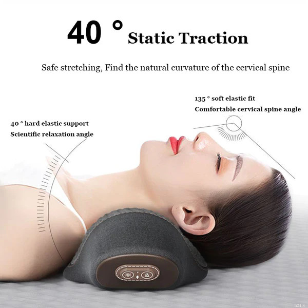 Headrest Pillow with Integrated Massage and Hot Massage