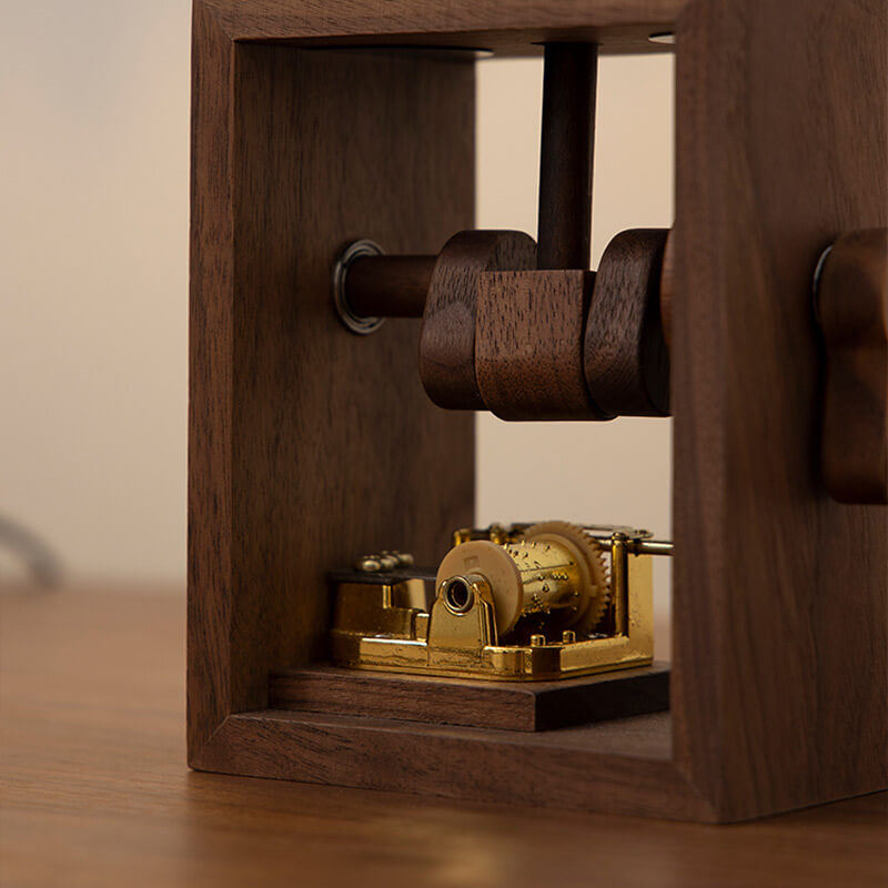 Wooden Mechanical Hand-Cranked Music Box 