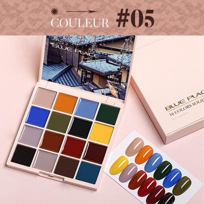 Plateau de vernis à ongles 16 couleurs【Offrir un stylo de luminothérapie à tête ronde】