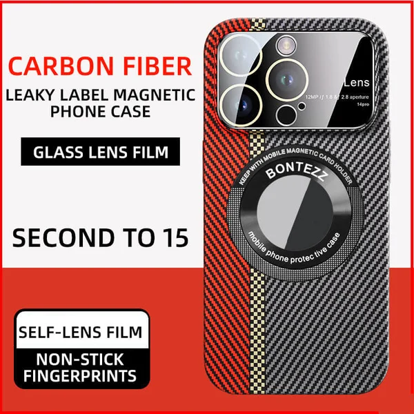 Carbon Fiber Large Window Case For iPhone 