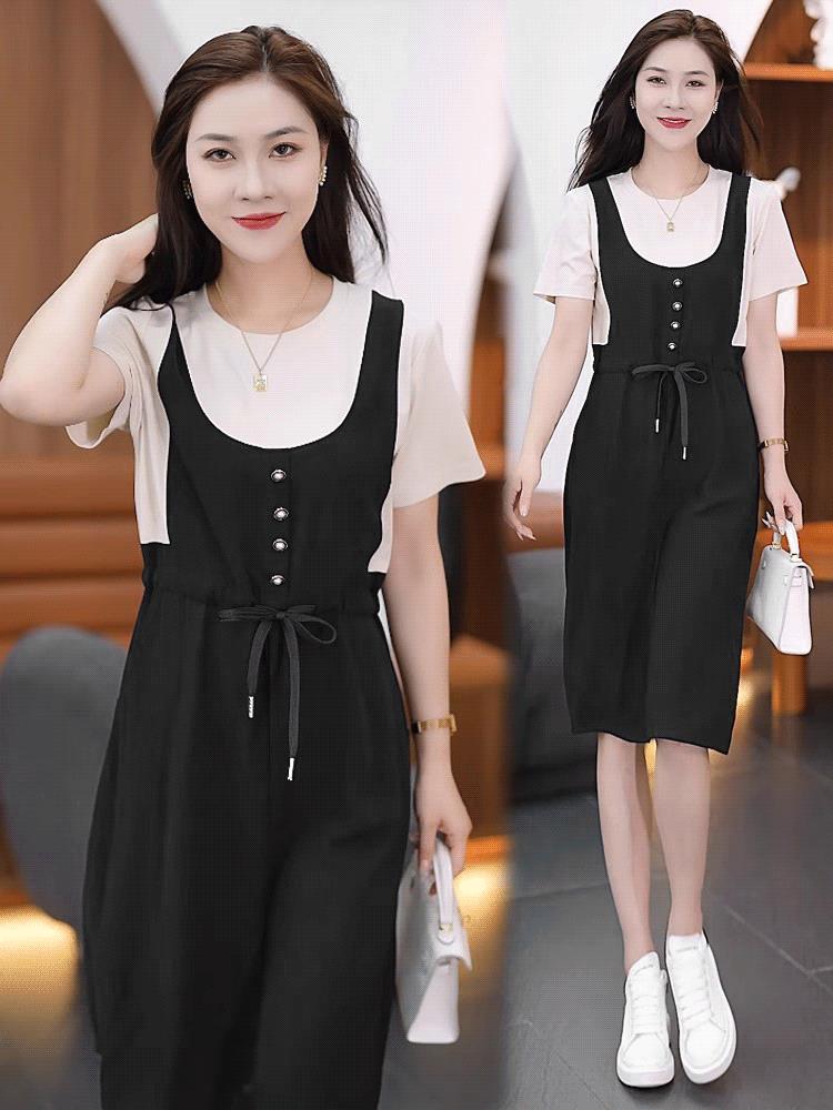 Splice Fake Two-piece Age Reducing Dress