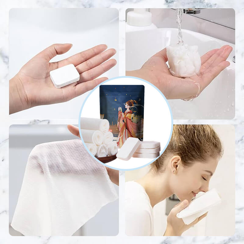 Vacuum compression portable bath towel
