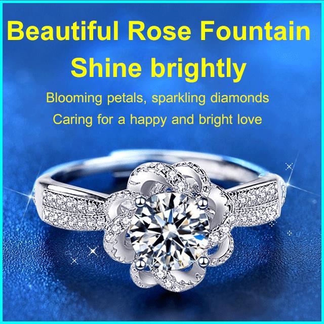 Rose Fountain Moissanite Ring