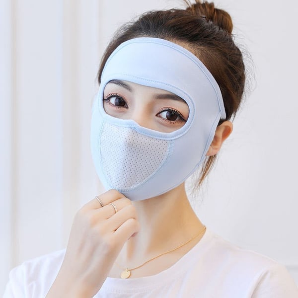 Breathable Ice Silk Sunscreen Long Neck Full Face Mask