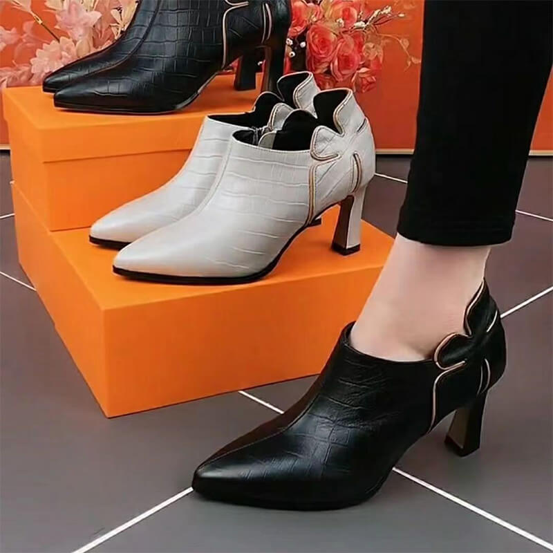 Women's Pointed Toe Fashion All-match Thick-Heeled Shoes