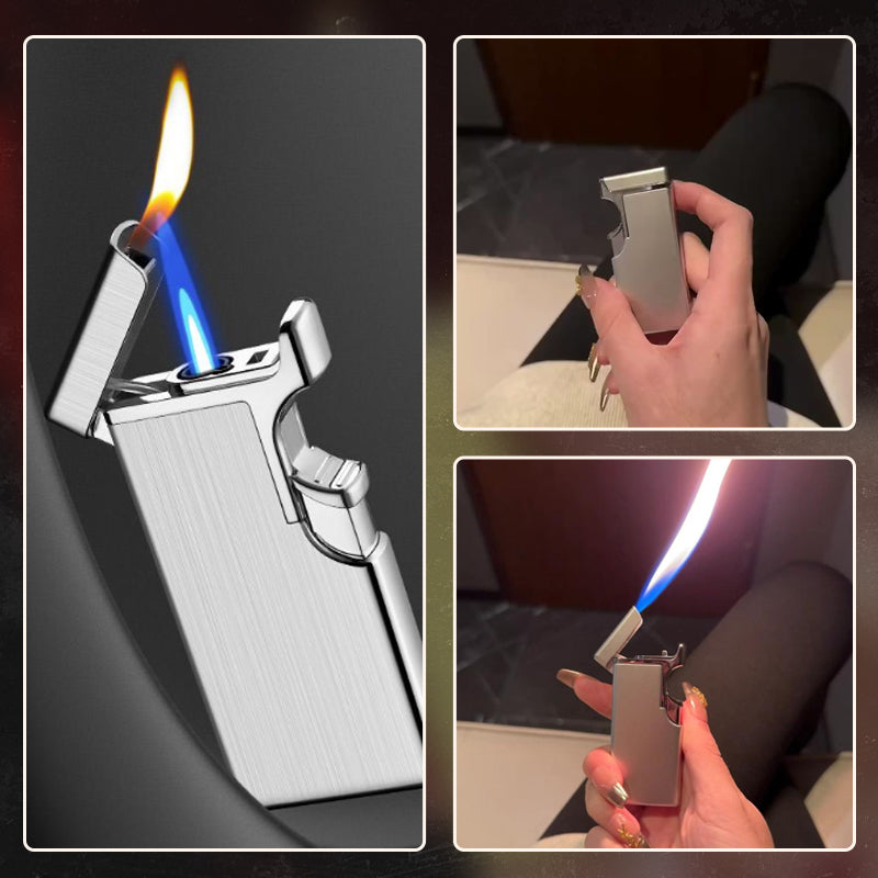 Creative Windproof Dual Flame Refillable Gas Lighter