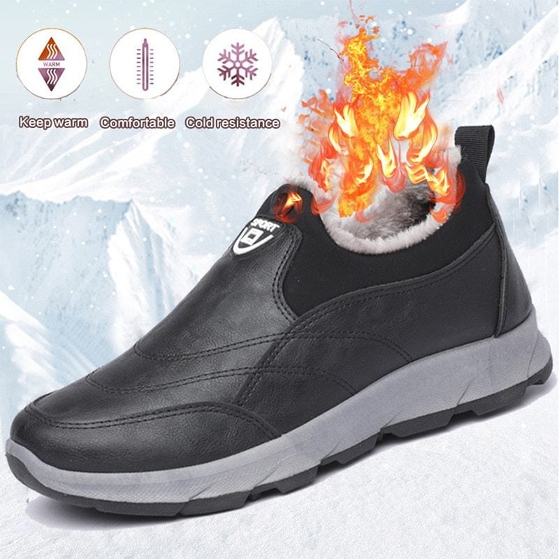 Men's Winter Waterproof Leather Snow Boots