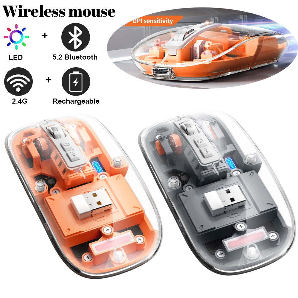 Rechargeable Transparent Shell Bluetooth Wireless Mouse