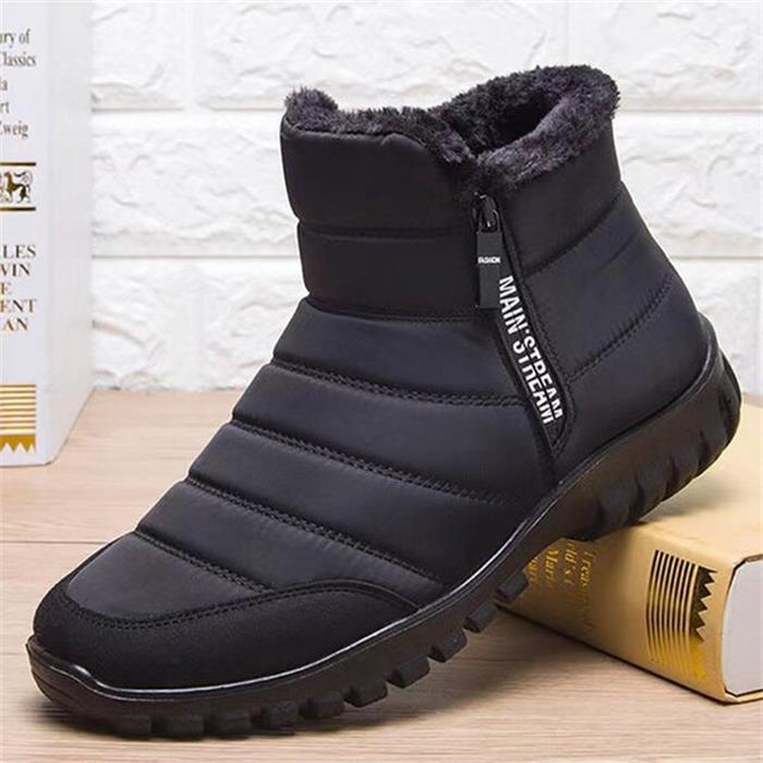 Bottines de neige zippées en coton chaud imperméable pour hommes