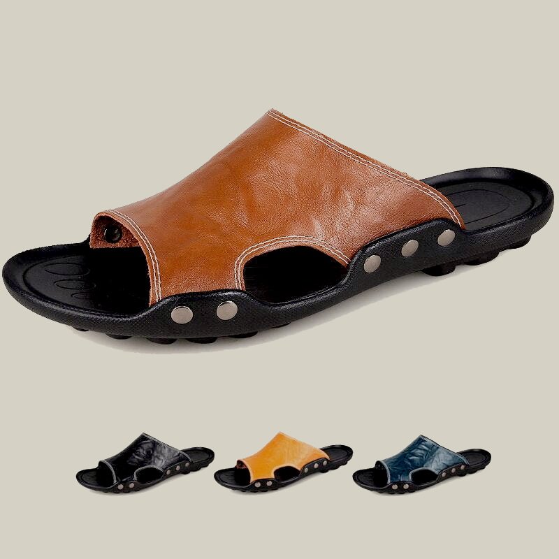 Pousbo® Men's Leather Slide Sandals