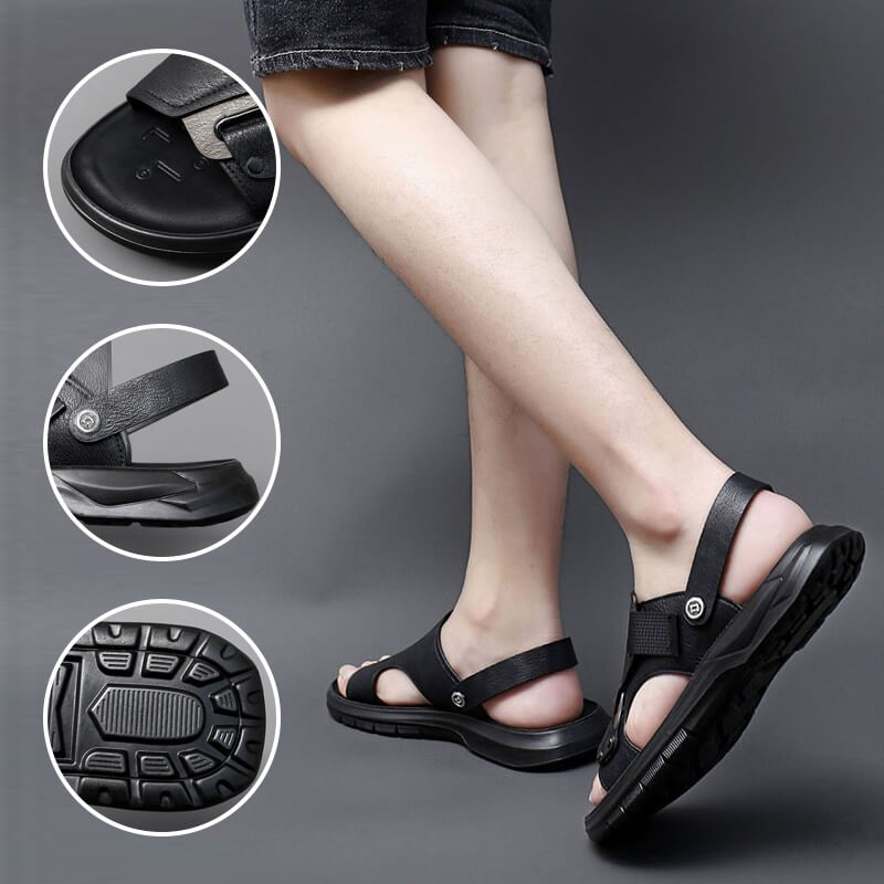 Men's micro fiber leather sandals