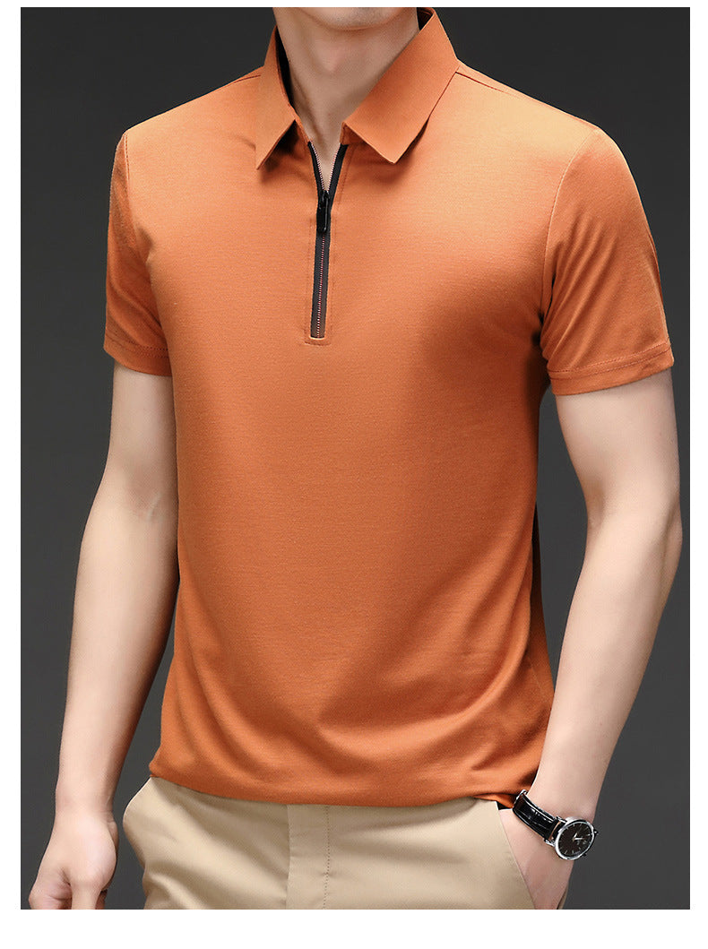 Fashion Men's Ice Silk Short Sleeve Shirt