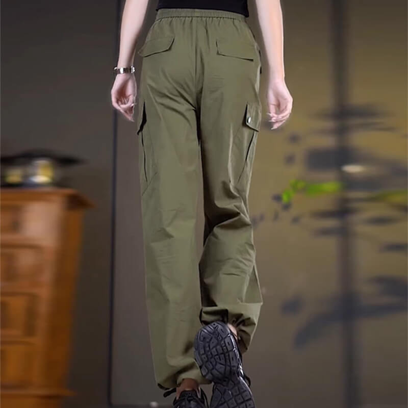 Women's Summer Thin Drawstring Tactical Pants