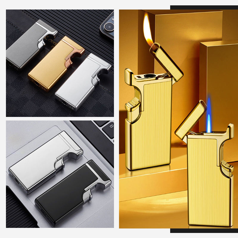 Creative Windproof Dual Flame Refillable Gas Lighter