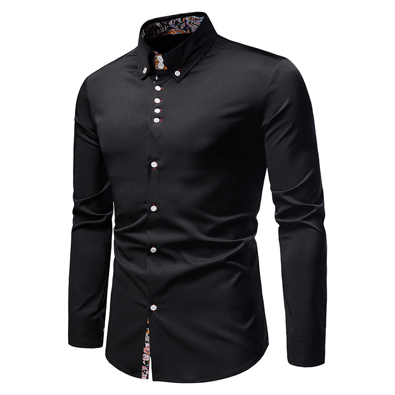 Men's Slim fit Floral Printed Button-Down Long Sleeve Shirt