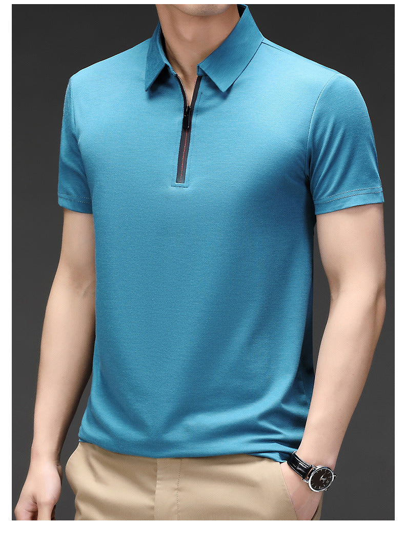 Fashion Men's Ice Silk Short Sleeve Shirt