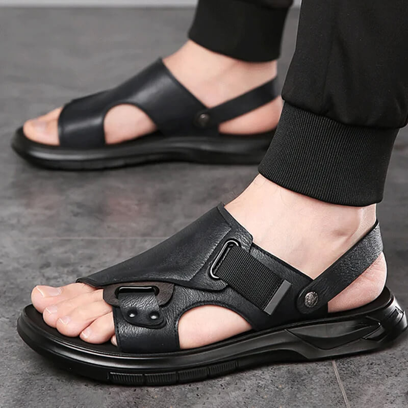 Men's micro fiber leather sandals