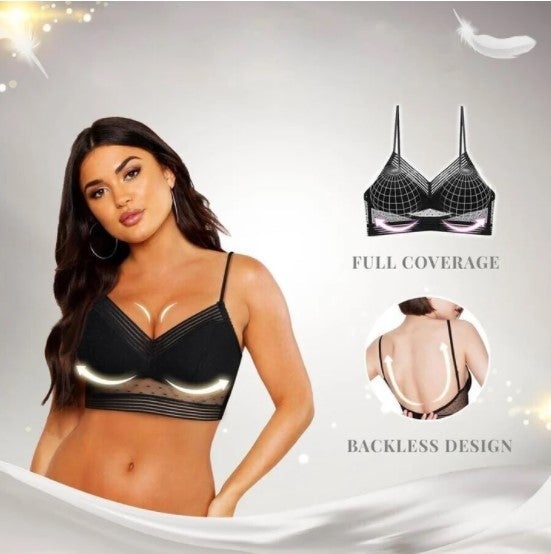 Soutien-gorge en dentelle sans fil à dos bas