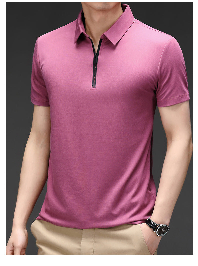 Fashion Men's Ice Silk Short Sleeve Shirt