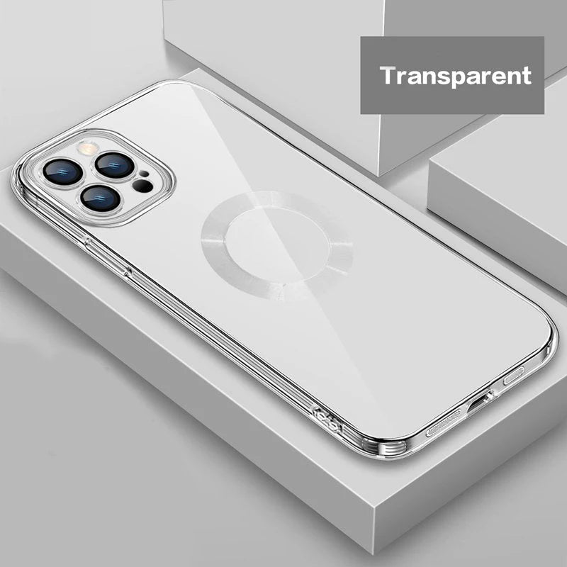 Noua versiune 2.0 carcasă Phone electroplată transparentă cu protectorul camerei