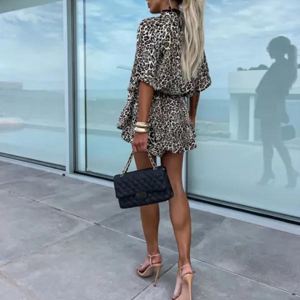 Női divat overalls leopard nyomtatással